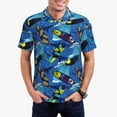 thumbnail image 1 of Rateoe Hawaiian Style Pattern Men's Short Sleeve Polo Shirts, Golf Polo Shirts Short Sleeve Performance Moisture Wicking Dry-3X-Large, 1 of 6