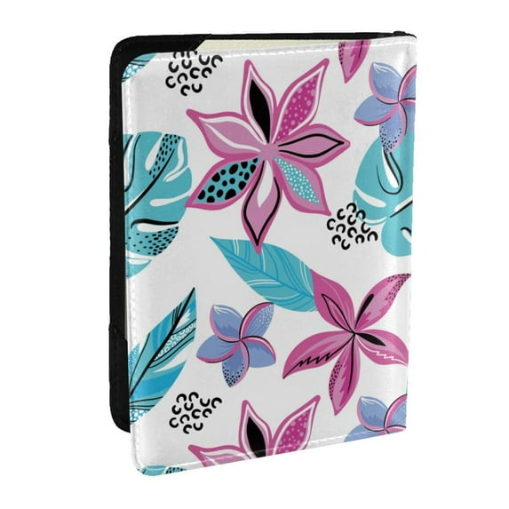 Rateoe Hawaiian Style Pattern Passport Holder Wallet Leather Mulit-purpose Travel Wallet Credit Cards Case ,Passport Cover for Women Men-6.5 in