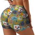 thumbnail image 1 of Rateoe Hawaiian Style Printed Power Workout Shorts for Women Tummy Control Squat Proof Ribbed Thick Seamless Scrunch Active Short-Medium, 1 of 8