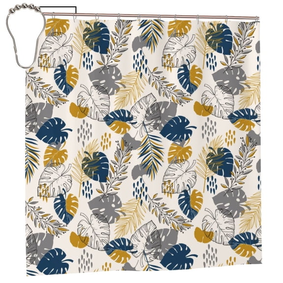 Rateoe Hawaiian Style Shower Curtain - Fancy Bathroom Shower Curtain Sets - Waterproof Shower Curtain with Hooks with 12 Plastic Hooks 72x72 Inches