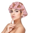thumbnail image 1 of Rateoe Heart Capybara Pattern Silk Satin Hair Bonnet for Sleeping, Adjustable Sleep Cap Turban for Women , Curly Straight Hair Long Large Braid, 1 of 6