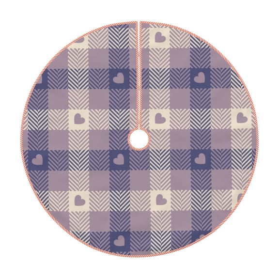 Rateoe Heart Check Plaid Pattern Christmas Tree Skirt with Ties , Christmas Tree Decorations, Farmhouse Christmas Decor Xmas Holiday Decorations-
