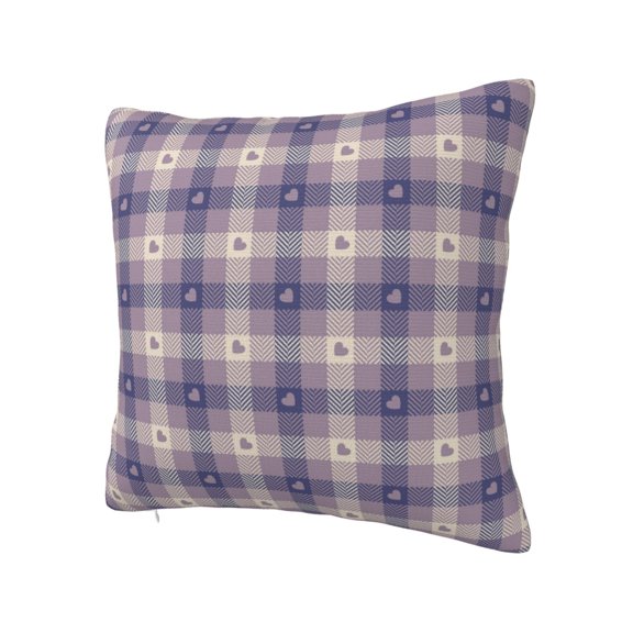 Rateoe Heart Check Plaid Pattern Throw Pillow Cover Premium Pillow Stuffer Sham Square for Decorative Cushion Bed Couch Sofa(Pillow insert not included)