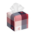 thumbnail image 1 of Rateoe Heart Plaid Pattern Tissue Box Cover, Modern Square Decorative Leather Facial Paper Case Organizer Holder Dispenser 5X5X5'', 1 of 8