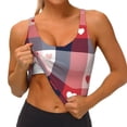 thumbnail image 1 of Rateoe Heart Plaid Print Womens' Sports Bras Scoop Neck Sports Vest- Padded U Back Seamless High Impact Support, 1 of 7