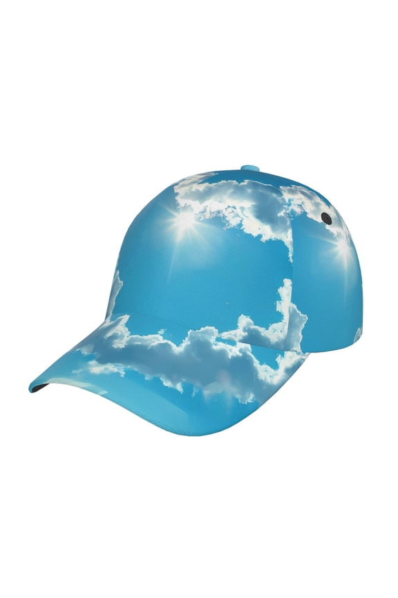 Heart Shaped Cloud Pattern Mens Baseball Cap Adjustable Curved Brim Hat, Soft Cotton Sports Cap for Outdoor, Casual, and Everyday Wear, Comfortable & Breathable