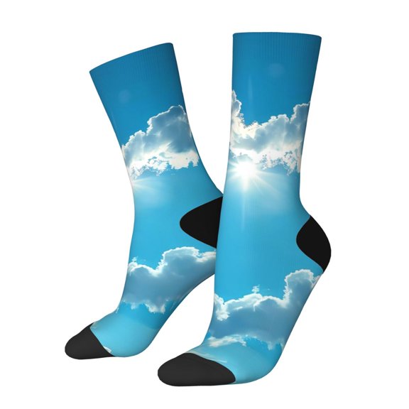 Rateoe Heart Shaped Cloud for Women Casual Calf Socks - Cute Crew Socks - Thin Soft Above Ankle Socks Size 5-11