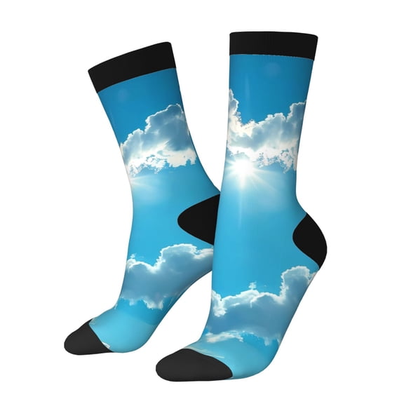 Rateoe Heart Shaped Cloud for Women Casual Calf Socks - Cute Crew Socks - Thin Soft Above Ankle Socks Size 5-11