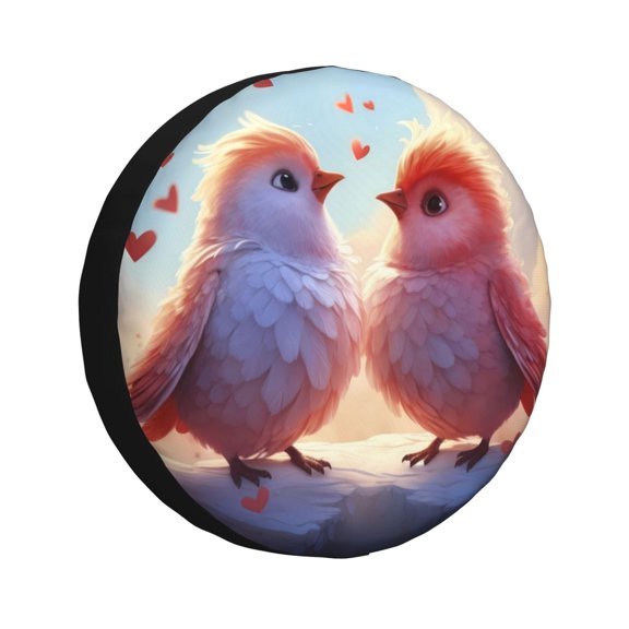 Rateoe Heart Sky Bird Couple Pattern Tire Cover Wheel Protectors Weatherproof Wheel Covers Universal Fit for Trailer Rv SUV Truck Camper Travel Trailers Accessories-17 inch