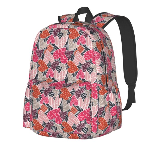 Rateoe Hearts for Valentines day Pattern Student Backpack,Backpack for School,Lightweight Bag,Travel Backpack,Outdoor Backpack,Large Capacity Backpack