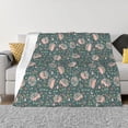 thumbnail image 1 of Rateoe Hedgehogs and Flowers Pattern Flannel Throw Blanket, Ultra-soft Blanket for Bed, Couch, Car, Hypoallergenic Anti-pilling blanket-80"x60"(Horizontal), 1 of 6