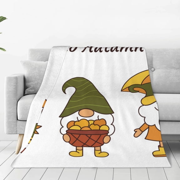 Rateoe Hello Autumn Print Fuzzy Fleece Throw Blanket Extra Large,Super Soft,Fluffy and Warm Blankets for Couch,Bed,All Season Use (50"x40")