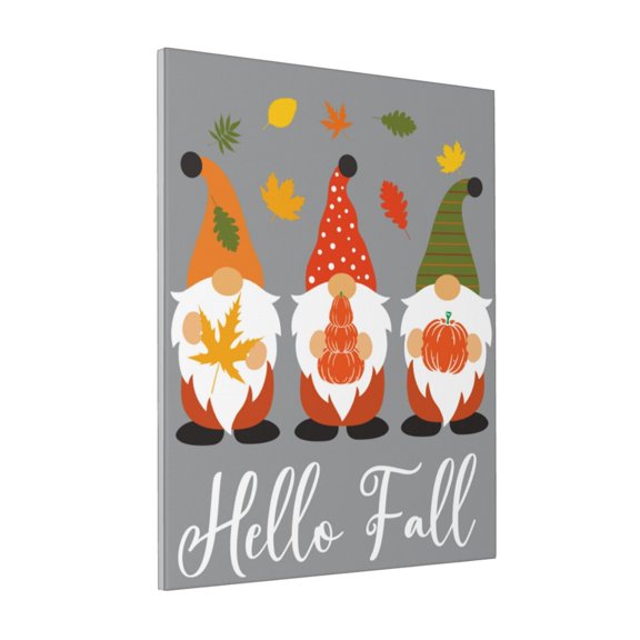 Rateoe Hello Fall Gnomes Pattern Decorative Picture – Unique Modern Wall Art, Ready-to-Hang Canvas Print for Home (Vertical)