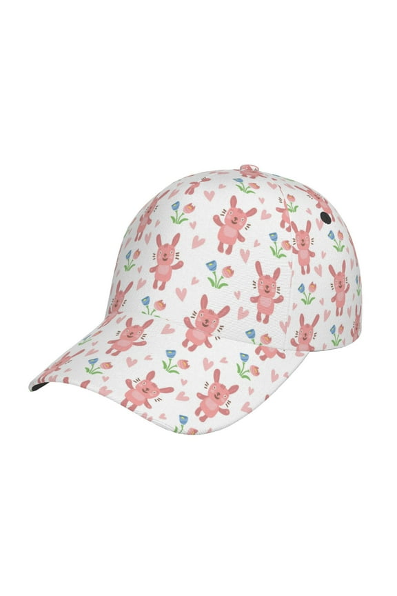 Hello Rabbit Pattern Baseball Cap Outdoor Cap Mountain Dad Hat - Unstructured Soft Cotton Cap-Adjustable UV Protection Cap