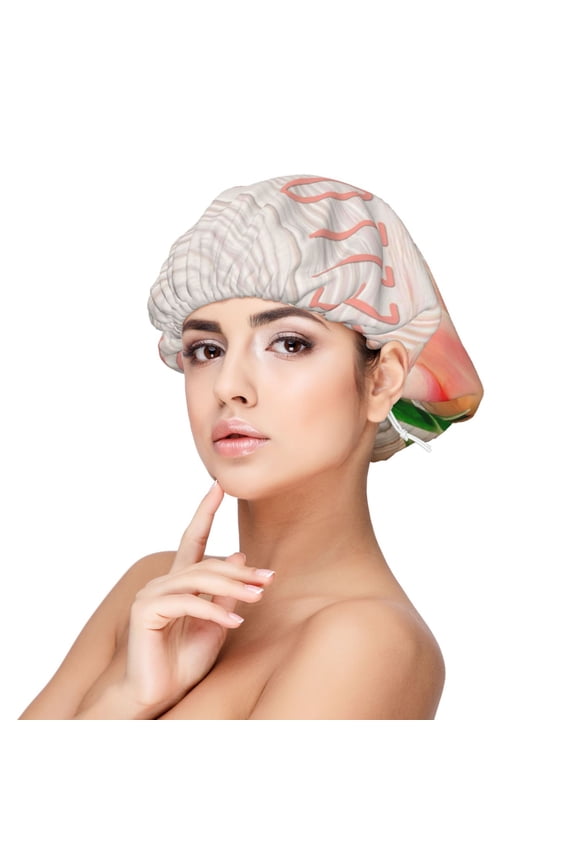 Hello Spring Pattern Silk Satin Hair Bonnet for Sleeping, Adjustable Sleep Cap Turban for Women , Curly Straight Hair Long Large Braid