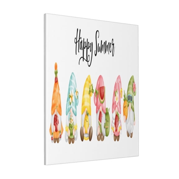 Rateoe Hello Summer Gnome Pattern Decorative Picture – Unique Modern Wall Art, Ready-to-Hang Canvas Print for Home (Vertical)