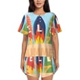 thumbnail image 1 of Rateoe Hello Summer3 Pattern Women's Short-Sleeved Pajama Set - 2 Piece Soft and Lightweight Sleepwear Set-Small, 1 of 7