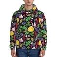 thumbnail image 1 of Rateoe Herbs And Spices Pattern Mens Hoodie, Pullover Hooded Sweatshirt, Kangaroo Pocket Hoodie Ideal for Daily Wear, Travel and Home-Large, 1 of 7