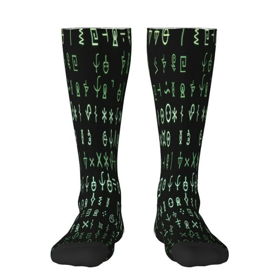 Rateoe Hieroglyphic Symbols Pattern Women’s Knee High Crew Socks,Trouser Socks, – Comfortable, Breathable, Moisture-Wicking and Soft