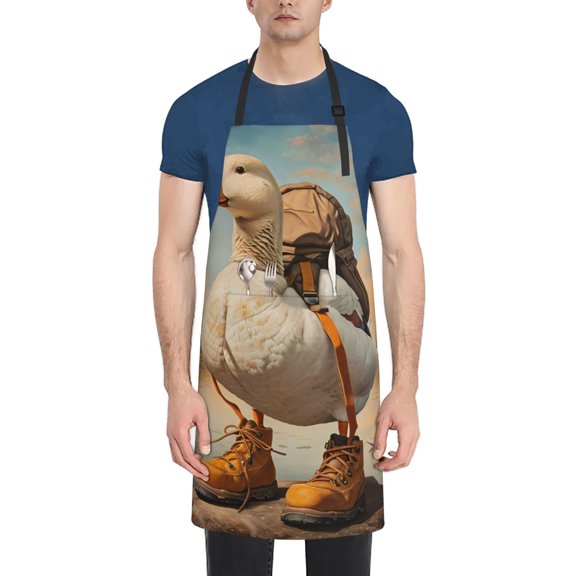 Rateoe Hiking Duck Aprons with Pocket,Men Womens Aprons Waterproof Adjustable Cooking Aprons for Kitchen Gardening and Salon