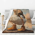 thumbnail image 1 of Rateoe Hiking Duck Pattern Flannel Throw Blanket, Ultra-soft Blanket for Bed, Couch, Car, Hypoallergenic Anti-pilling blanket-80"x60"(Vertical), 1 of 6
