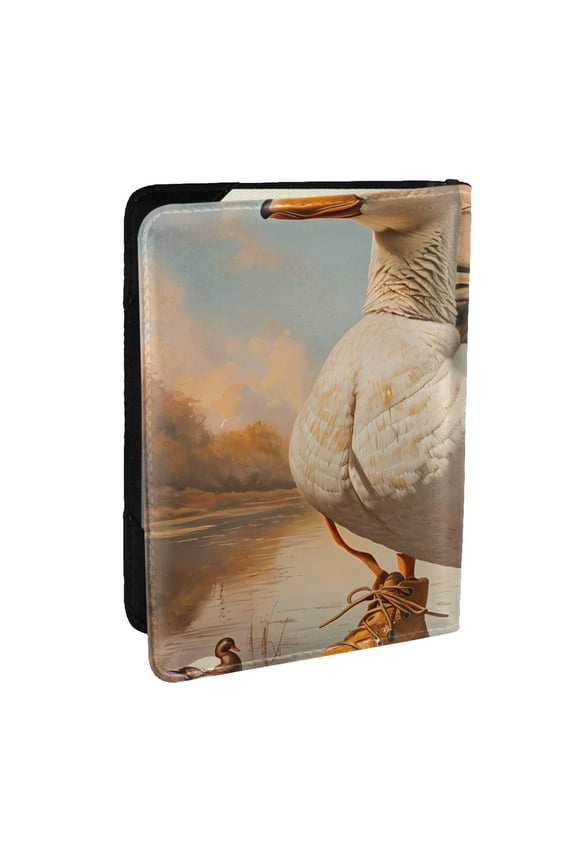 Hiking Duck Pattern Passport Holder Wallet Leather Mulit-purpose Travel Wallet Credit Cards Case ,Passport Cover for Women Men-6.5 in