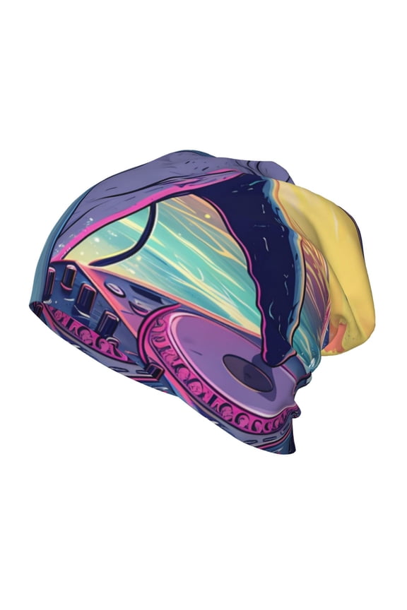 Hip-Hop DJ Dolphin Kids Beanie Warm Knit Beanie Hats Boys Girls Winter Hat Soft Slouchy Hats for Kids