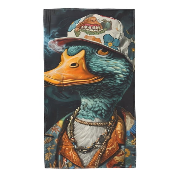 Rateoe Hip-Hop Duck Pattern Microfiber Towel, Beach Towel, Pool Towel, Quick-dry Travel Towel, Soft and Plush towel, Absorbent Towel-27.5x16 Inch