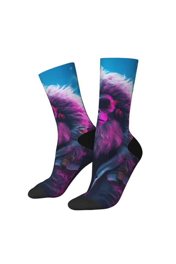 Hip-Hop Glasses Gorilla for Women Casual Calf Socks - Cute Crew Socks - Thin Soft Above Ankle Socks Size 5-11