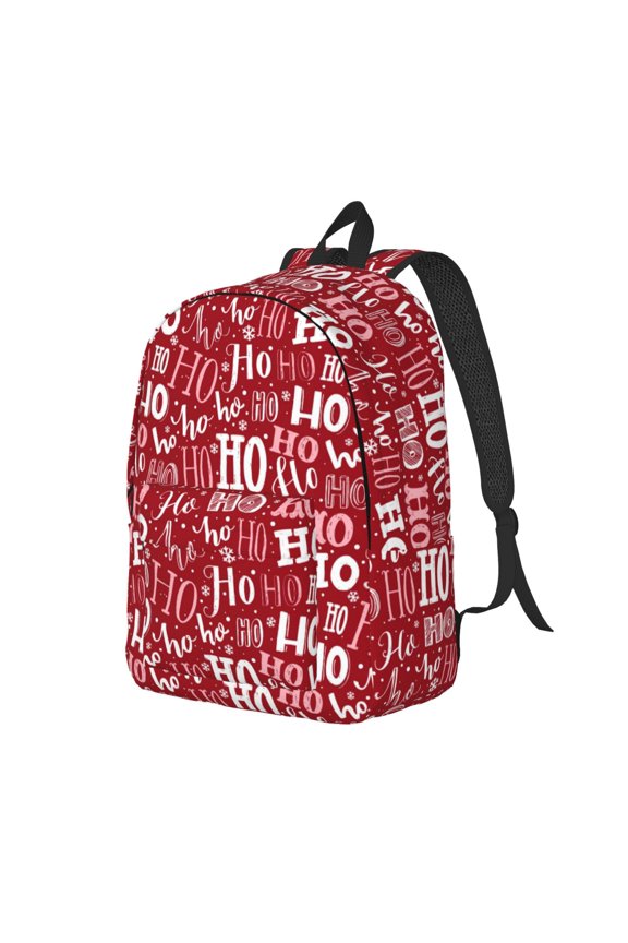 Ho Funny Christmas Pattern Durable Canvas Backpack for Men & Women – Stylish & Lightweight – Adjustable Straps, Multiple Pockets – Fits 15-17 Inch LaptopsMedium