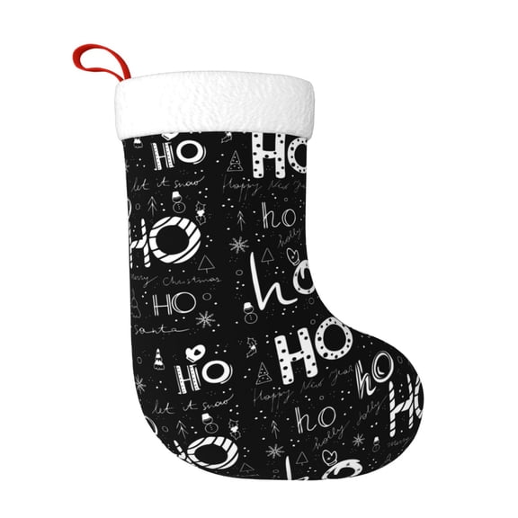 Rateoe Ho-Ho-Ho 2 Print Christmas Stockings,18 Inch Large Christmas Stockings Decoration Ornaments for Holiday Home Fireplace Indoors