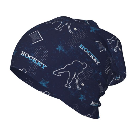 Rateoe Hockey Players Kids Beanie Warm Knit Beanie Hats Boys Girls Winter Hat Soft Slouchy Hats for Kids