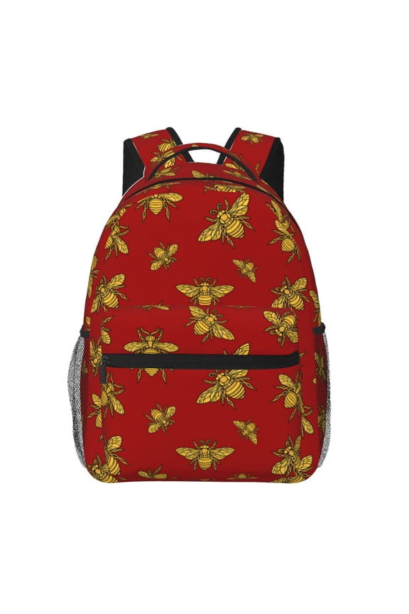 Hohey Bee Golden Pattern Casual Backpack for School, Work, Travel  Adjustable Straps, Multiple Compartments  Ergonomic Design, Fits Laptops and Tablets