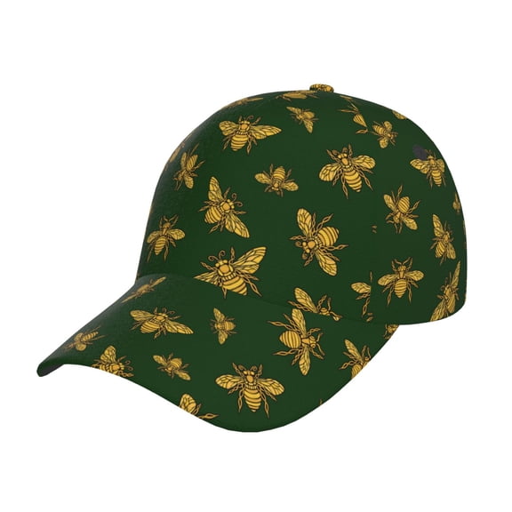 Rateoe Hohey Bee Pattern Mens Baseball Cap Adjustable Curved Brim Hat, Soft Cotton Sports Cap for Outdoor, Casual, and Everyday Wear, Comfortable & Breathable