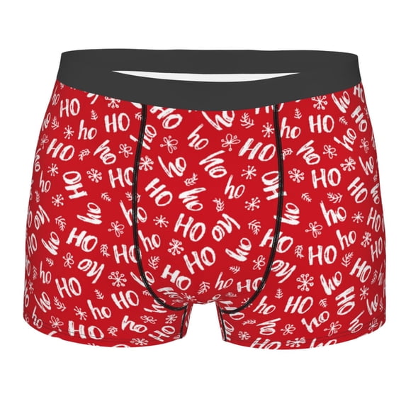 Rateoe Hohoho Mens Boxer Briefs Poly Spandex Performance Boxer Briefs Underwear Hem Boxer Briefs - Large