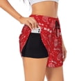 thumbnail image 1 of Rateoe Hohoho1 Printed 2 in 1 Women's Workout Shorts for Athletic Gym Running Shorts with Phone Pockets-, 1 of 7