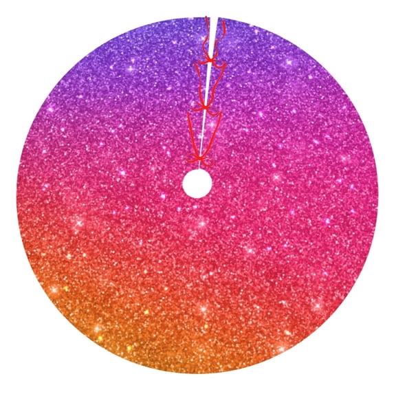 Rateoe Holiday Shiny Print Christmas Tree Skirt 48" for Xmas Holiday New Year Party Circle Tree Mat Ornaments Decoration