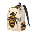 thumbnail image 1 of Rateoe Honey Bee Pattern Durable Canvas Backpack for Men & Women – Stylish & Lightweight – Adjustable Straps, Multiple Pockets – Fits 15-17 Inch LaptopsMedium, 1 of 5