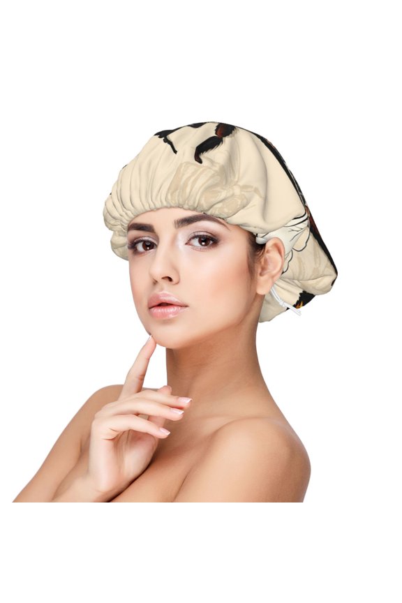 Honey Bee Pattern Silk Satin Hair Bonnet for Sleeping, Adjustable Sleep Cap Turban for Women , Curly Straight Hair Long Large Braid