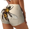 thumbnail image 1 of Rateoe Honey Bee Printed Power Workout Shorts for Women Tummy Control Squat Proof Ribbed Thick Seamless Scrunch Active Short-Medium, 1 of 8