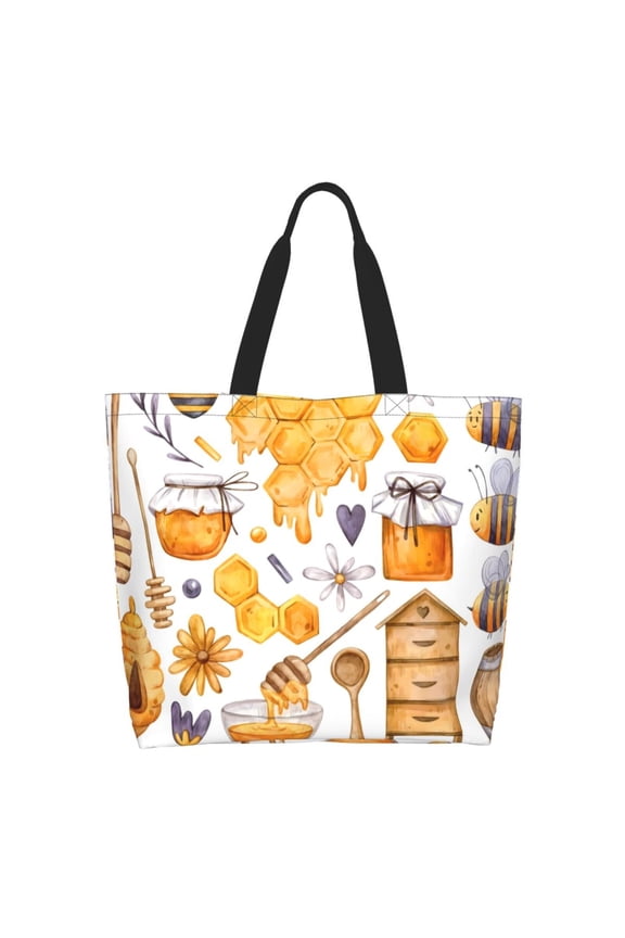 Honey Bee Set Tote Bag - Waterproof Lightweight Handbags Travel Shoulder Bag for Hiking Yoga Gym Swimming Travel Beach