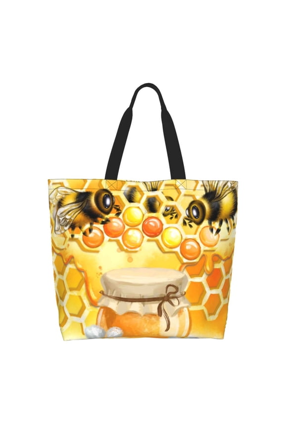 Honey Bee Tote Bag - Waterproof Lightweight Handbags Travel Shoulder Bag for Hiking Yoga Gym Swimming Travel Beach