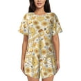 thumbnail image 1 of Rateoe Honey Honeycomb Pattern Women's Short-Sleeved Pajama Set - 2 Piece Soft and Lightweight Sleepwear Set-4X-Large, 1 of 7
