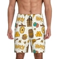 thumbnail image 1 of Rateoe Honeycomb And Honey Print Men's Lounge Shorts – Soft & Breathable Pajama Bottoms with Pockets, Elastic Waistband, Lightweight Sleepwear for Nightwear & Loungewear-Medium, 1 of 6