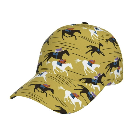 Rateoe Horsemen In Horseraces Pattern Baseball Cap Outdoor Cap Mountain Dad Hat - Unstructured Soft Cotton Cap-Adjustable UV Protection Cap