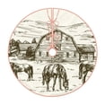 thumbnail image 1 of Rateoe Horses Grazing On Meadow Pattern Christmas Tree Skirt with Ties, Christmas Tree Decorations, Farmhouse Christmas Decor Xmas Holiday Decorations-30", 1 of 6