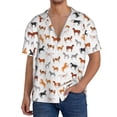 thumbnail image 1 of Rateoe Horses Pattern Men's Short Sleeve Classic Shirt, Casual Short-Sleeved Shirt, Lightweight Summer Shirt, Cuban Collar Shirt,Button-Front Shirt-3X-Large, 1 of 5