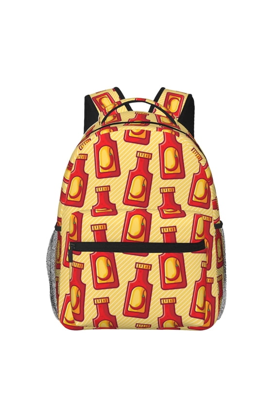 Hot Chili Pattern Casual Backpack for School, Work, Travel Adjustable Straps, Multiple Compartments Ergonomic Design, Fits Laptops and Tablets