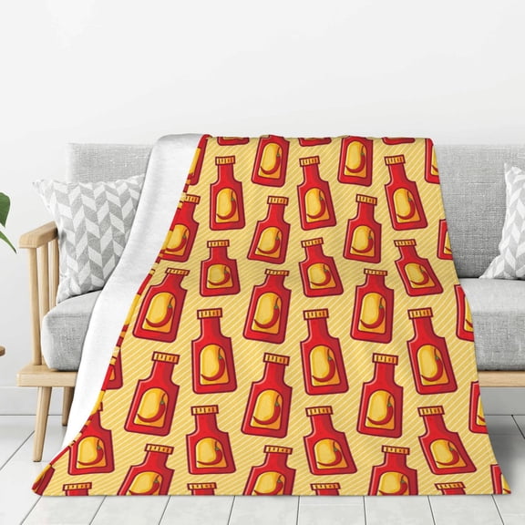 Rateoe Hot Chili Pattern Flannel Throw Blanket, Ultra-soft Blanket for Bed, Couch, Car, Hypoallergenic Anti-pilling blanket-40"x30"(Vertical)