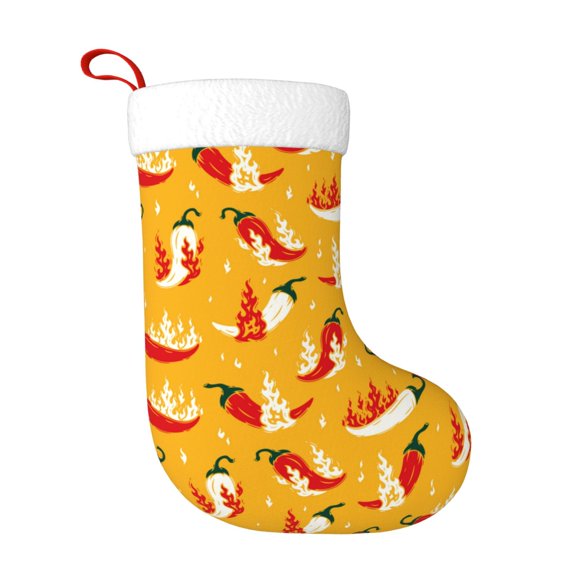 Rateoe Hot Chilli Print Christmas Stockings,18 Inch Large Christmas Stockings Decoration Ornaments for Holiday Home Fireplace Indoors